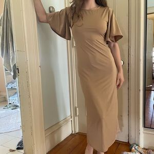 Tan long body on dress